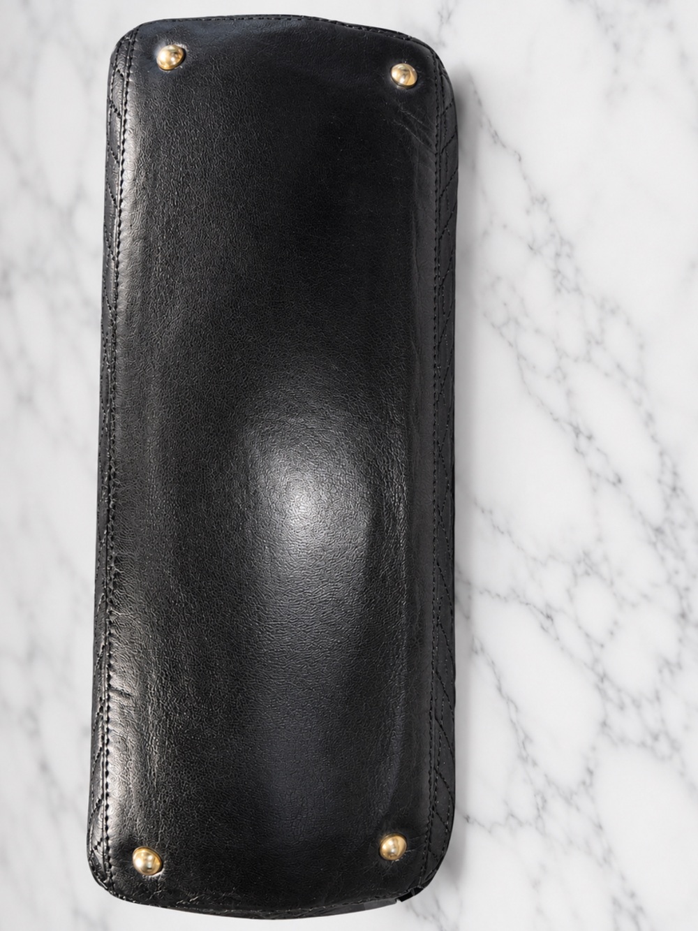 Vintage Bally Black Quilted Lambskin Dome Satchel, leather lined | Made in Italy - Picture 6 of 15